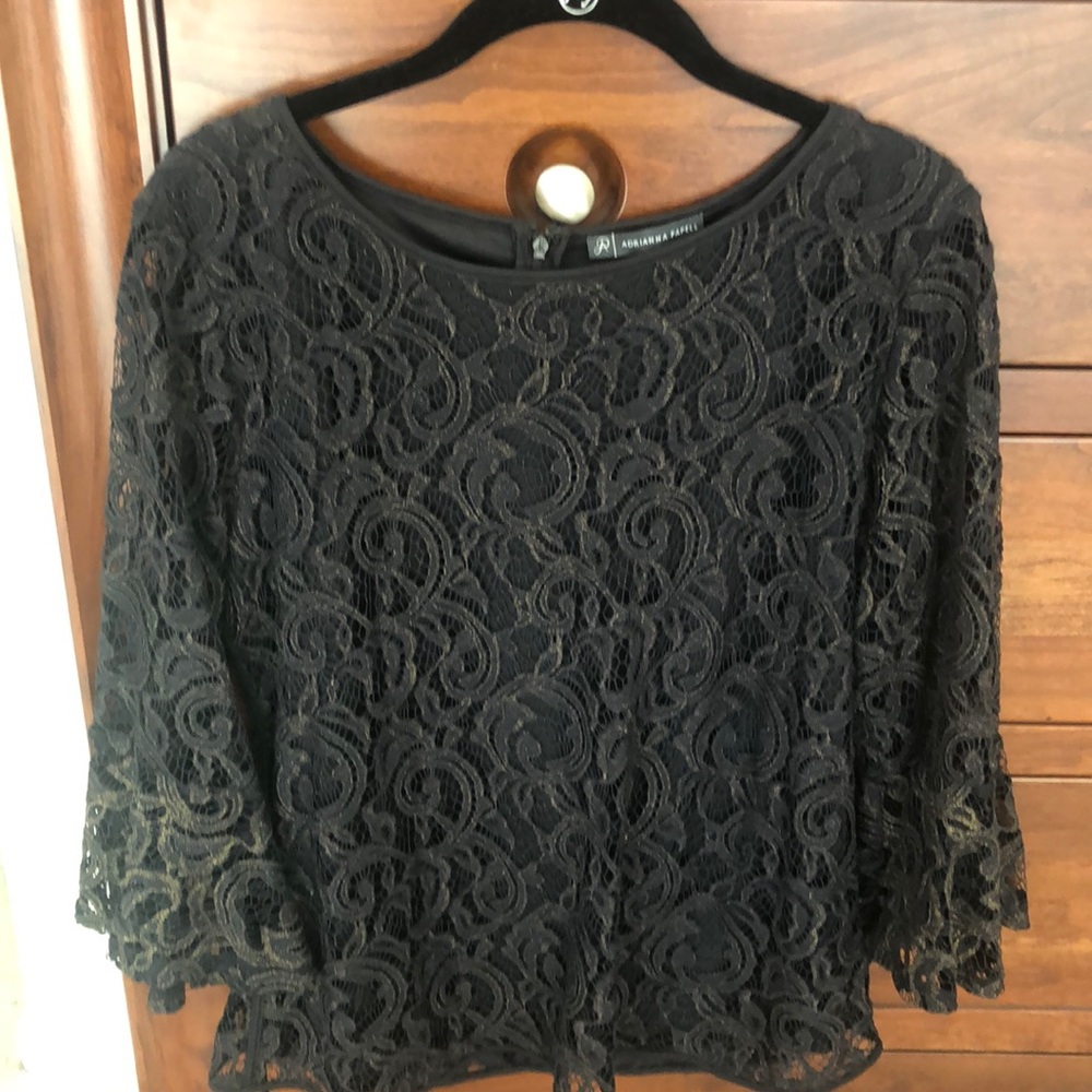Adrianna Papell Lace Blouse - L